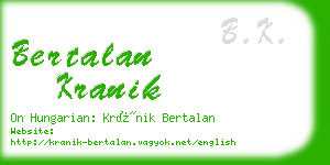 bertalan kranik business card